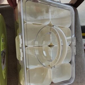 Clear and Cream snackle box Storage Container